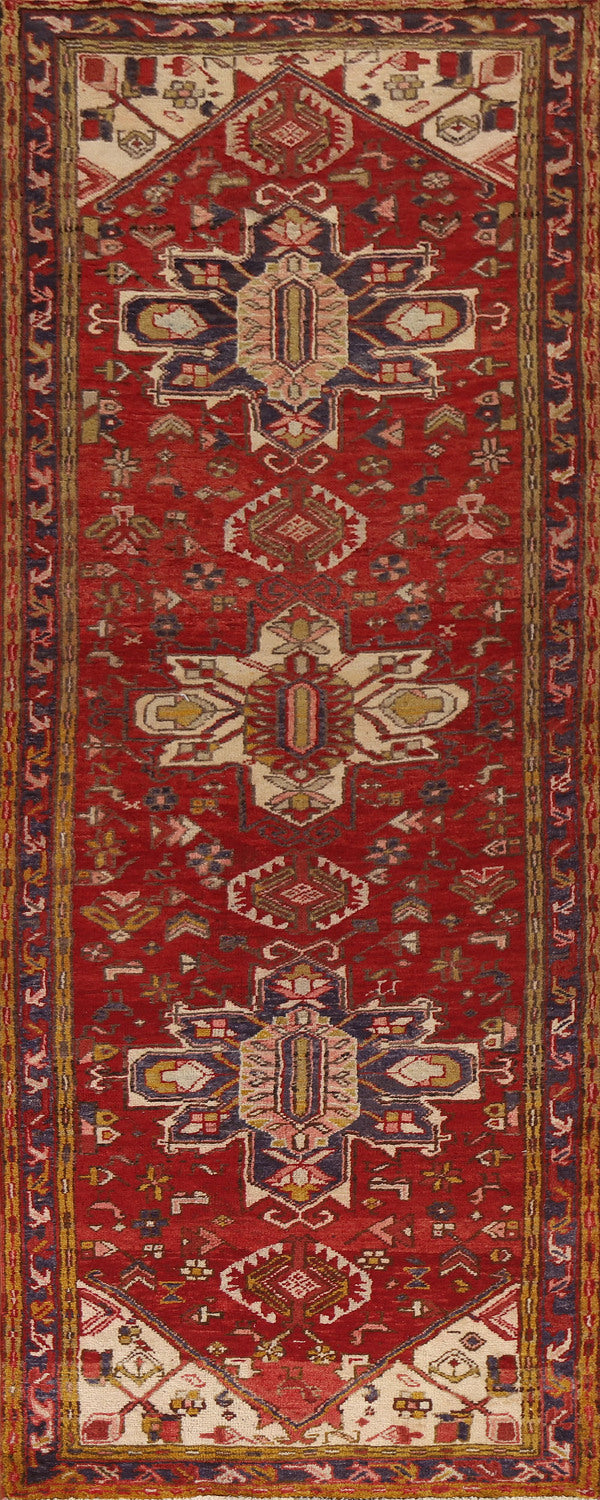 Vegetable Dye Heriz Persian Runner Rug 4x11