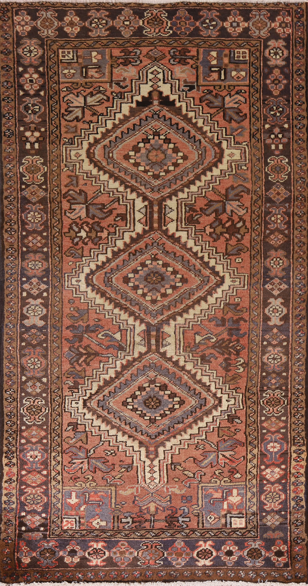 Vegetable Dye Heriz Persian Runner Rug 3x7