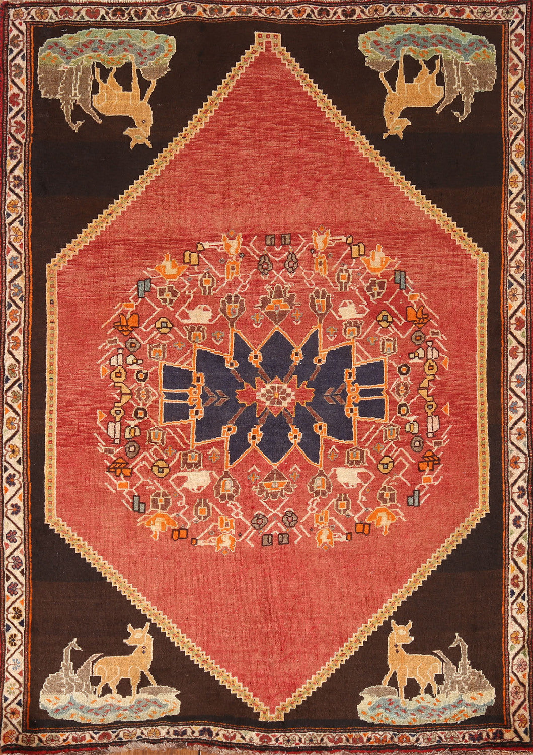 Vegetable Dye Shiraz Persian Rug 4x6