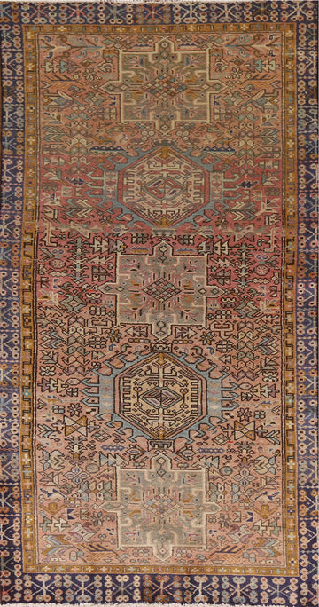 Vegetable Dye Gharajeh Persian Runner Rug 3x7