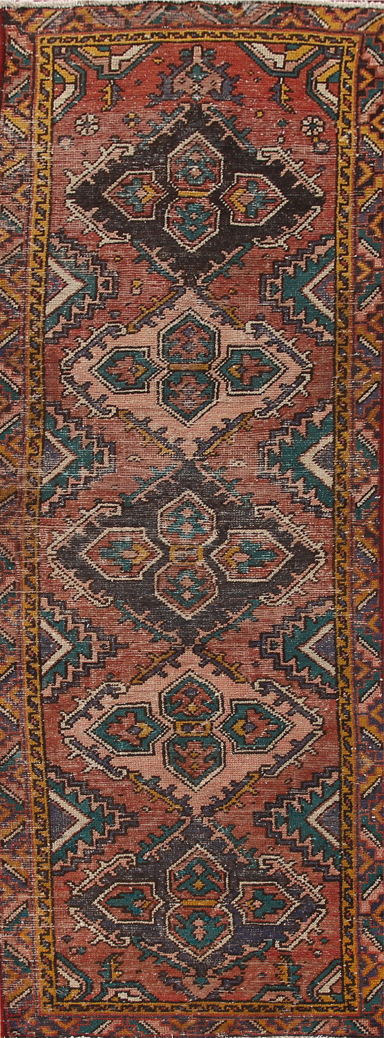 Vegetable Dye Hamedan Persian Runner Rug 3x10