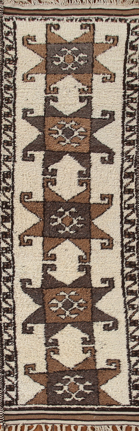 Vegetable Dye Plush Kurdish Turkish Runner Rug 3x11