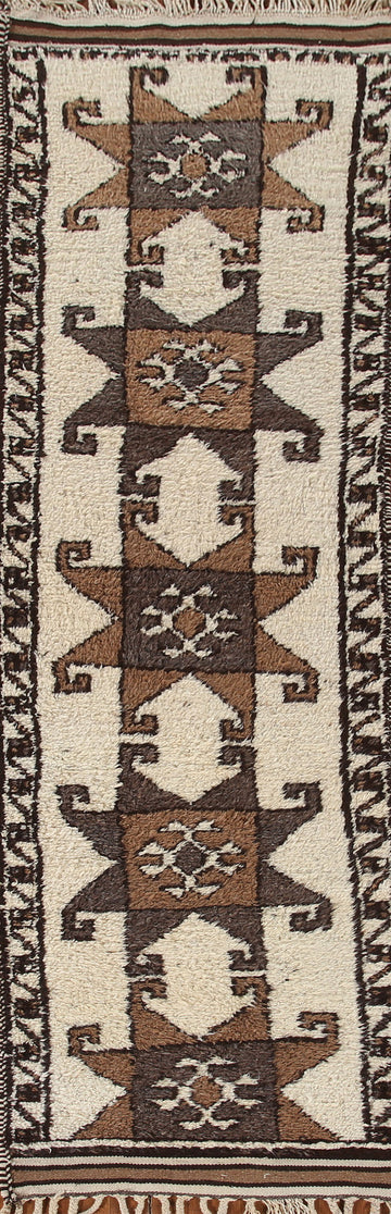 Vegetable Dye Plush Kurdish Turkish Runner Rug 3x11