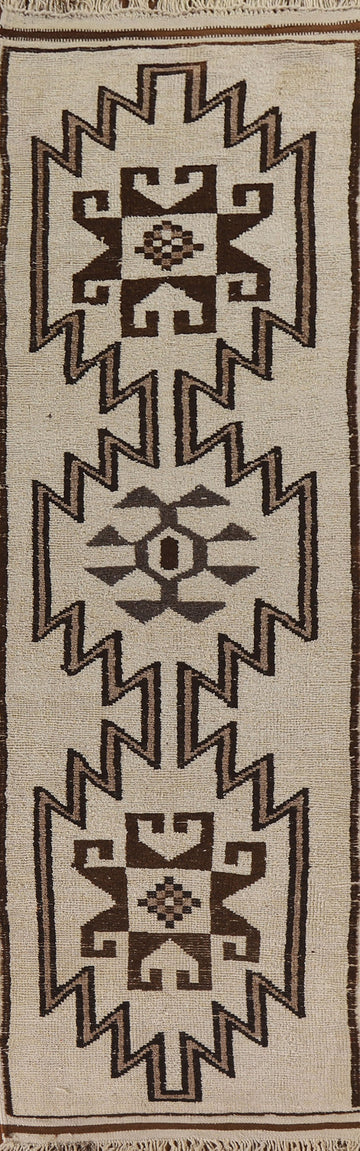 Natural Dye Kurdish Turkish Runner Rug 3x13