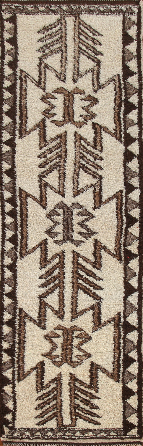 Vegetable Dye Kurdish Oriental Runner Rug 3x12