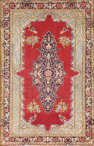 Vintage Geometric Kerman Persian Rug 3x5