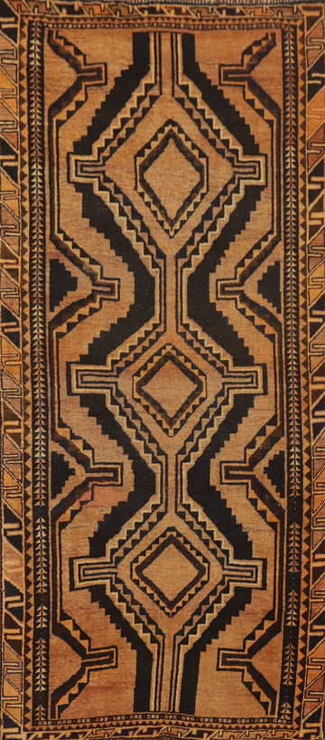 Vintage Wool Qashqai Persian Runner Rug 4x9