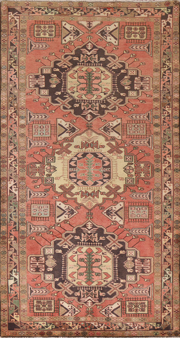 Pink Geometric Meshkin Persian Area Rug 5x10