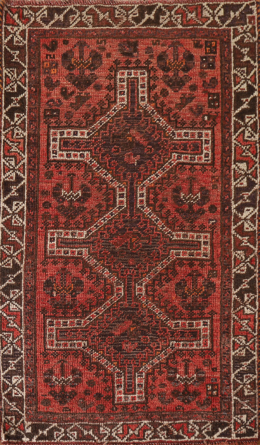Tribal Geometric Qashqai Persian Rug 3x4