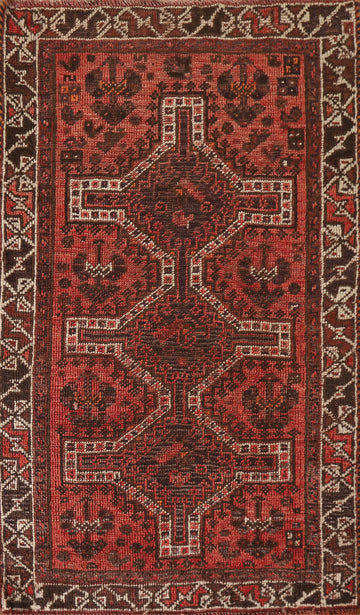 Tribal Geometric Qashqai Persian Rug 3x4
