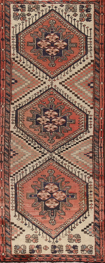 Geometric Bakhtiari Persian Runner Rug 3x9