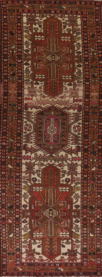 Geometric Heriz Serapi Persian Runner Rug 3x11