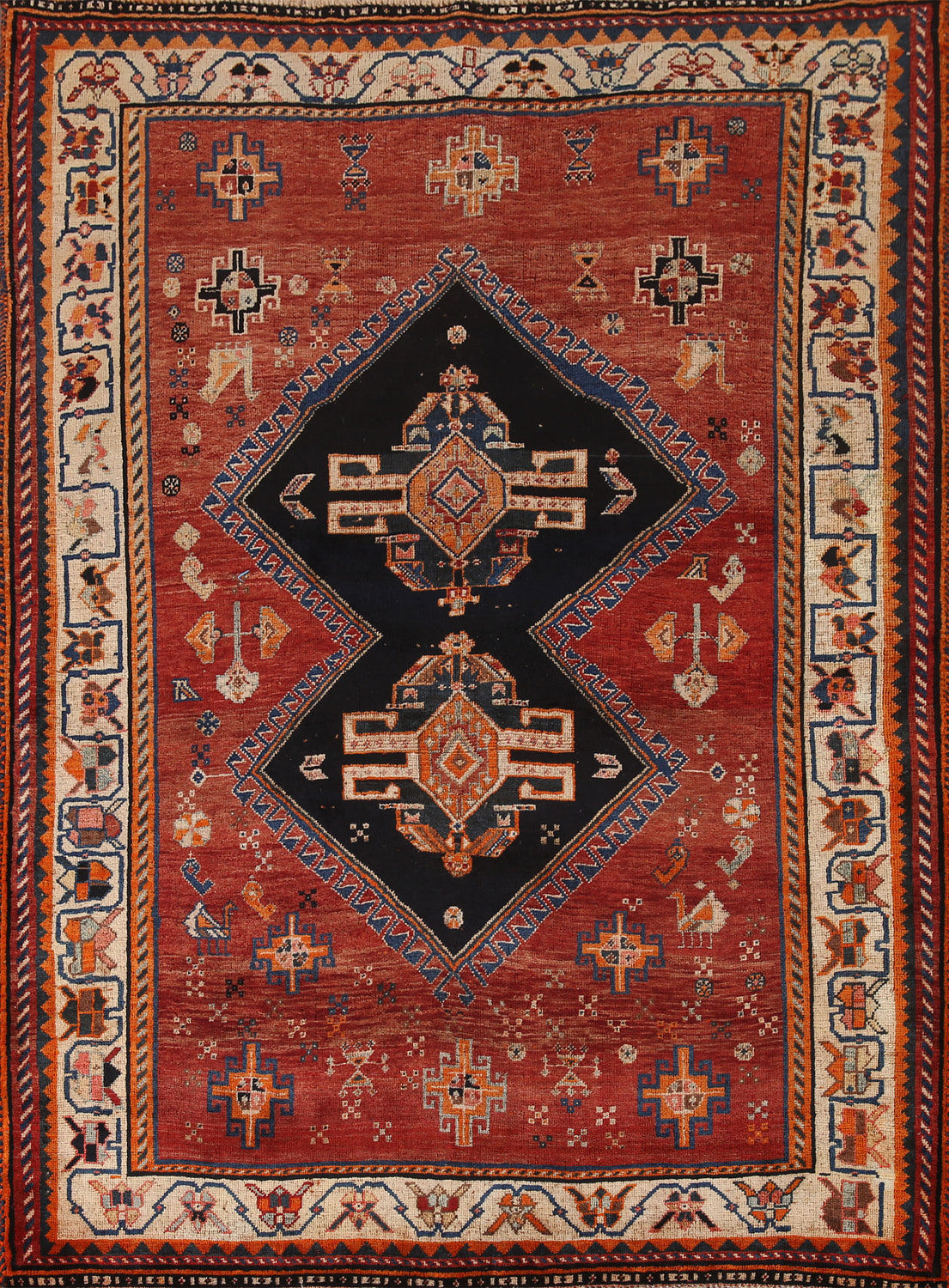 Tribal Vintage Shiraz Persian Rug 5x7