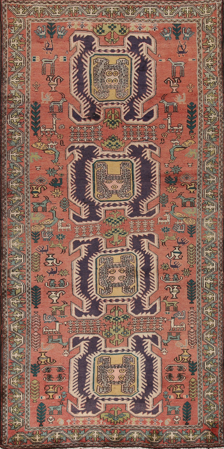 Tribal Animals Meshkin Persian Runner Rug 4x9