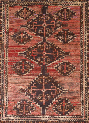 Tribal Geometric Qashqai Persian Rug 5x7