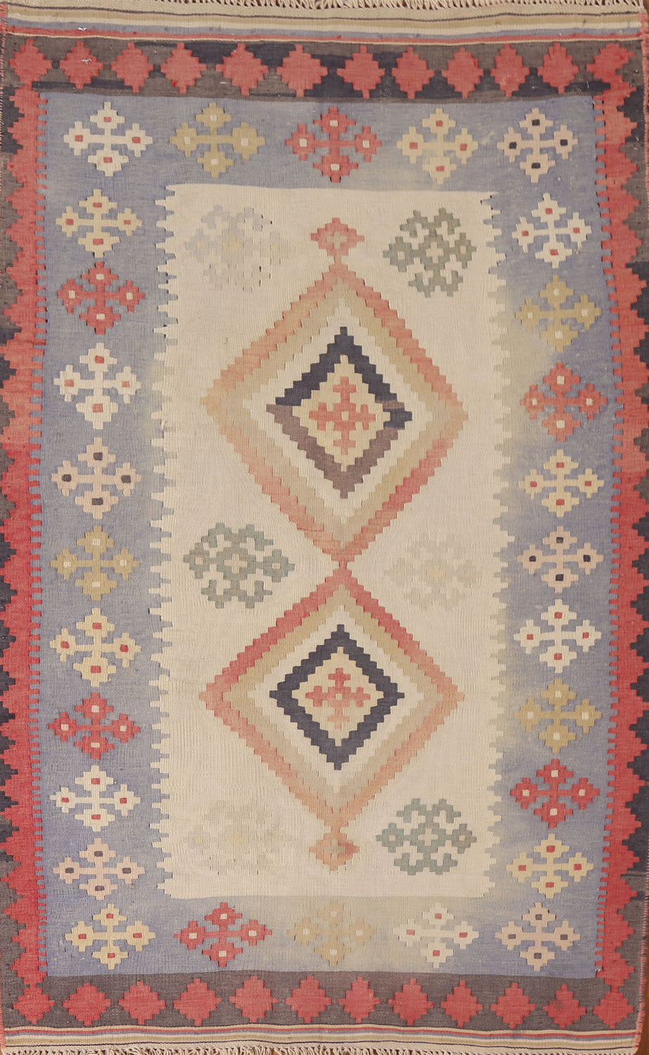 Tribal Wool Kilim Qashqai Persian Area Rug 5x8