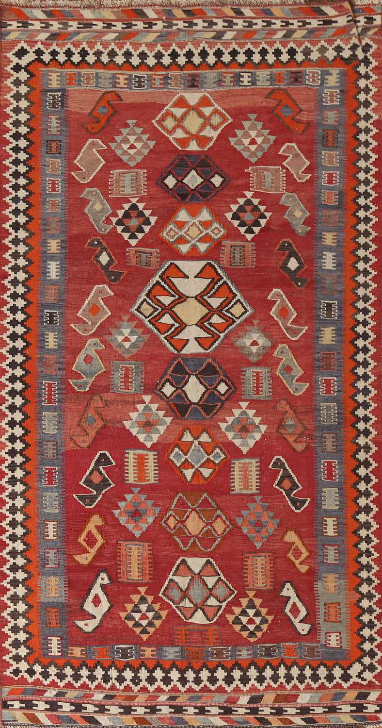Vegetable Dye Kilim Qashqai Persian Area Rug 5x10