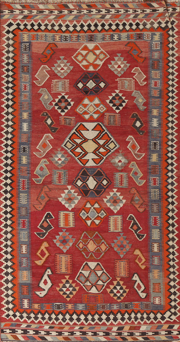 Vegetable Dye Kilim Qashqai Persian Area Rug 5x10