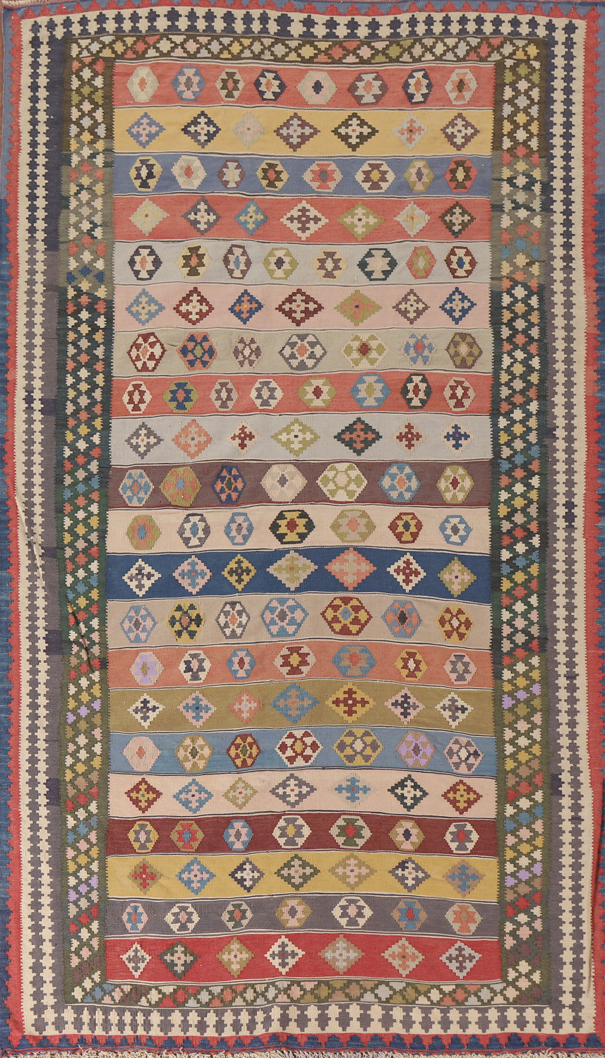 Vegetable Dye Kilim Qashqai Persian Area Rug 5x10