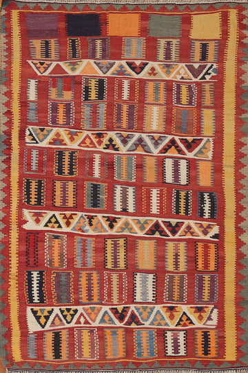 Vegetable Dye Kilim Qashqai Persian Rug 4x6