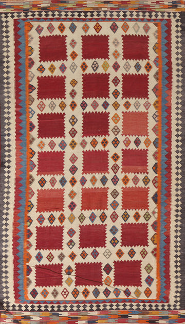 Vegetable Dye Kilim Qashqai Persian Area Rug 5x10