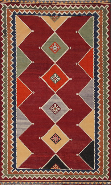 Vegetable Dye Kilim Qashqai Persian Rug 5x8