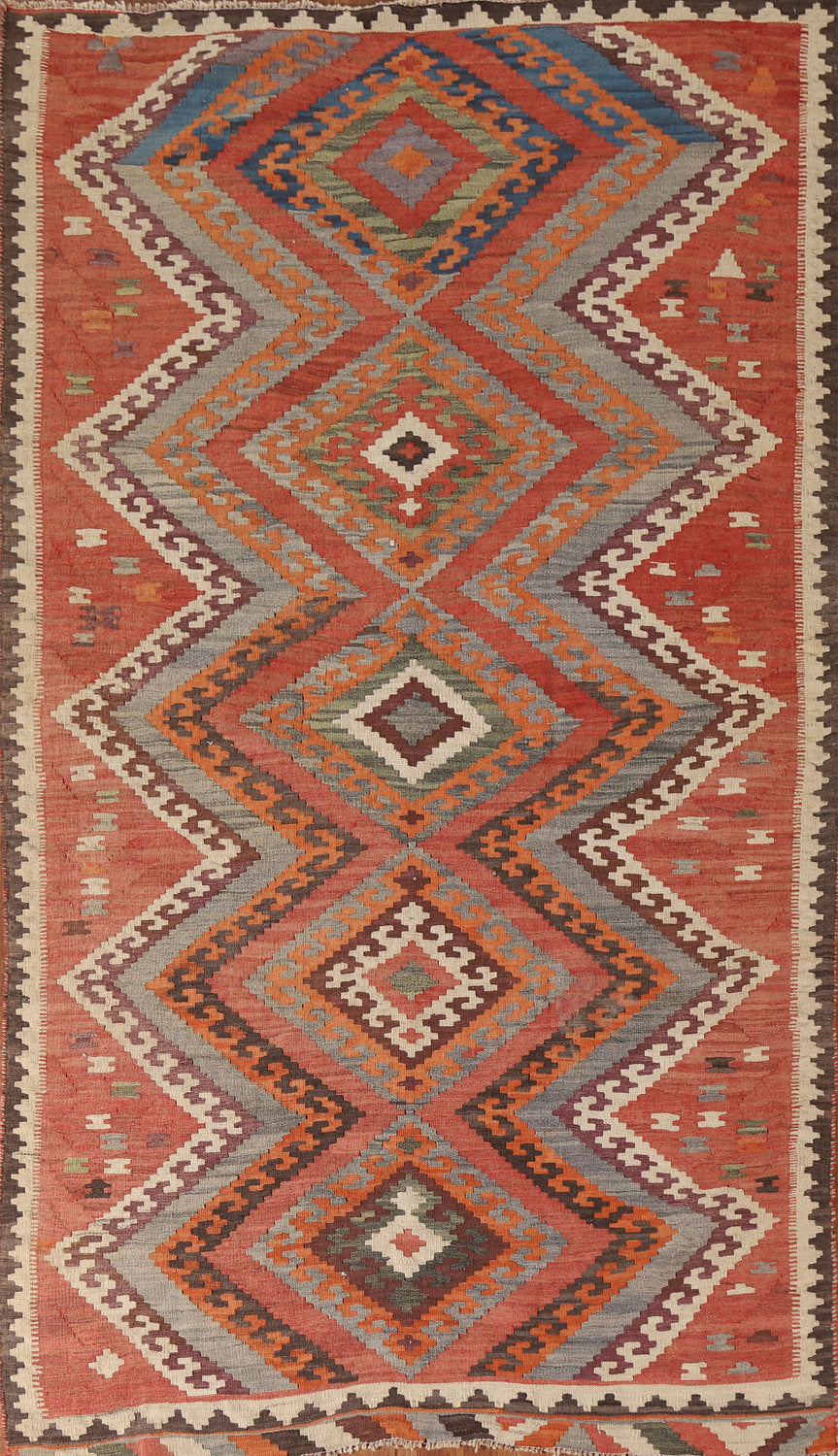 Vegetable Dye Kilim Qashqai Persian Area Rug 5x9