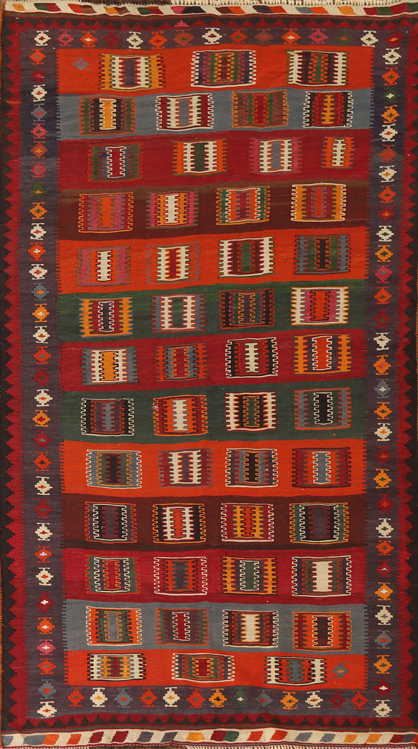 Masterpiece Vegetable Dye Kilim Qashqai Persian Rug 5x10