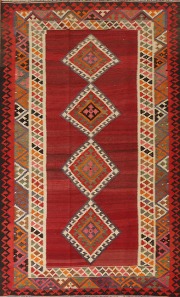 Vegetable Dye Kilim Qashqai Persian Rug 5x9