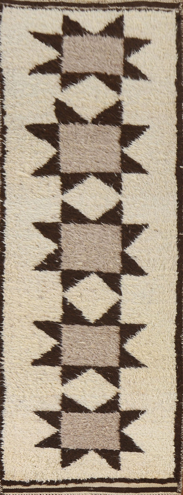 Natural Dye Anatolian Oriental Runner Rug 3x10