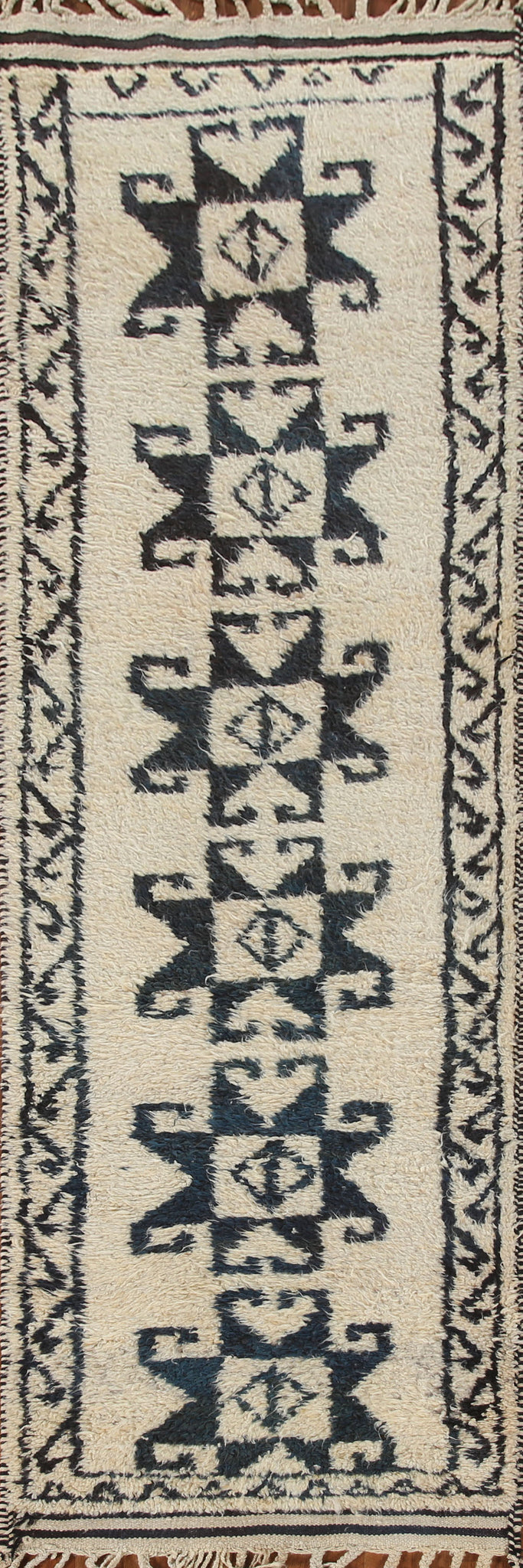 Natural Dye Anatolian Turkish Runner Rug 3x11