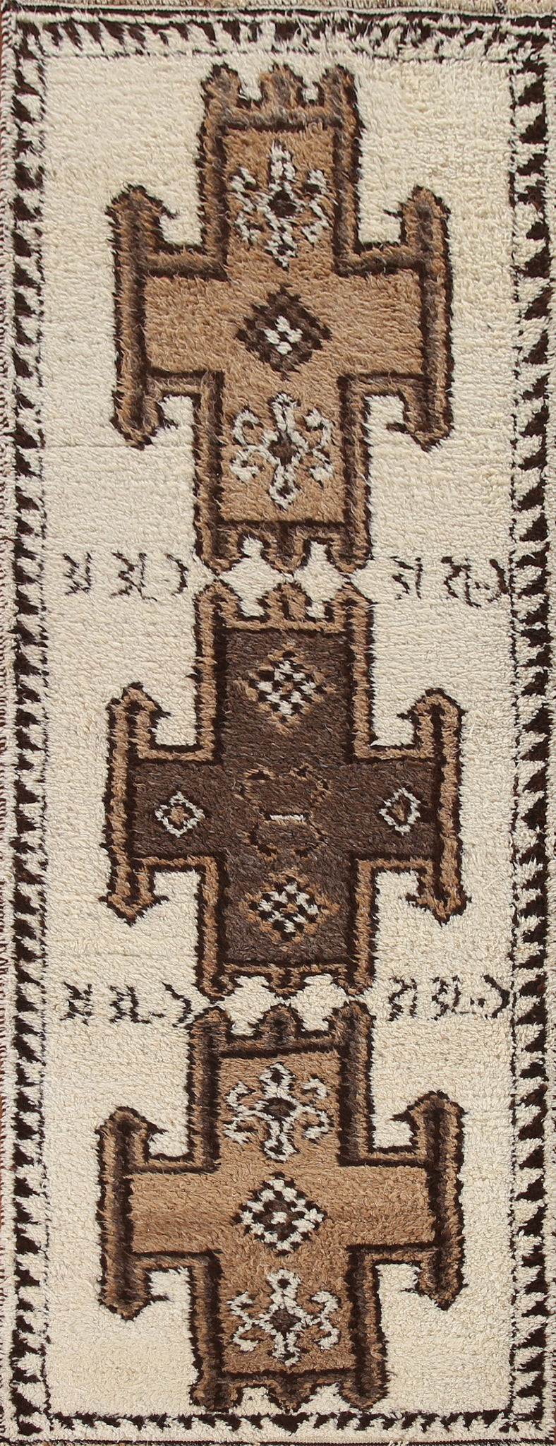 Natural Dye Anatolian Oriental Runner Rug 4x11