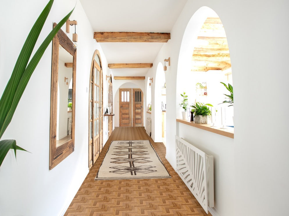 Geometric Anatolian Natural Dye Runner Rug 3x11