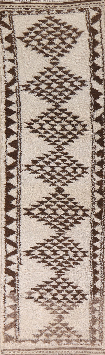 Natural Dye Anatolian Oriental Runner Rug 3x11