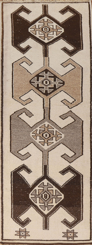 Natural Dye Anatolian Oriental Runner Rug 4x12