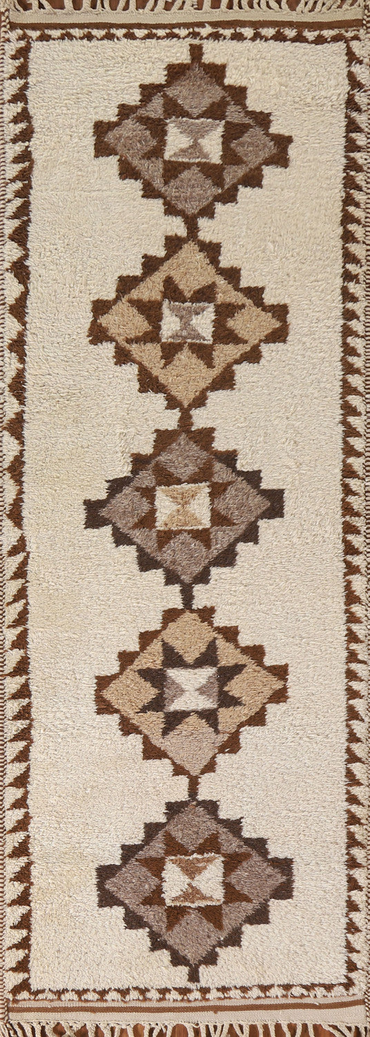 Natural Dye Anatolian Turkish Runner Rug 3x11