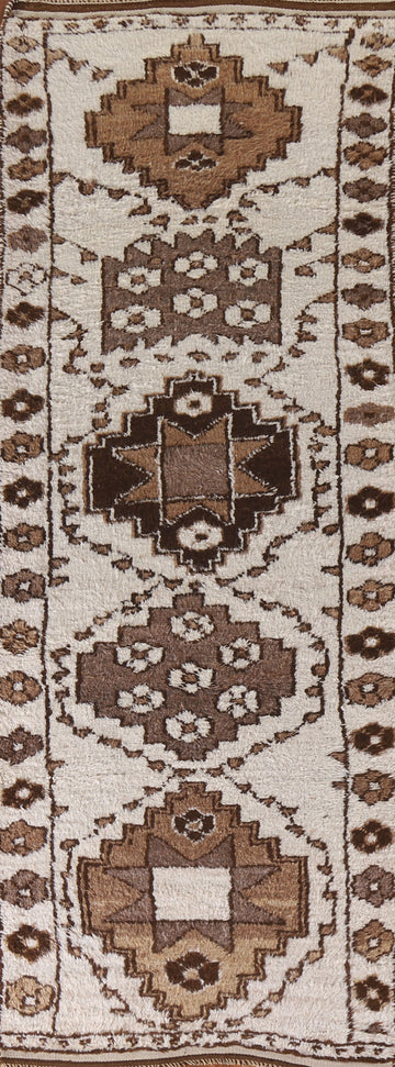 Natural Dye Anatolian Oriental Runner Rug 3x11