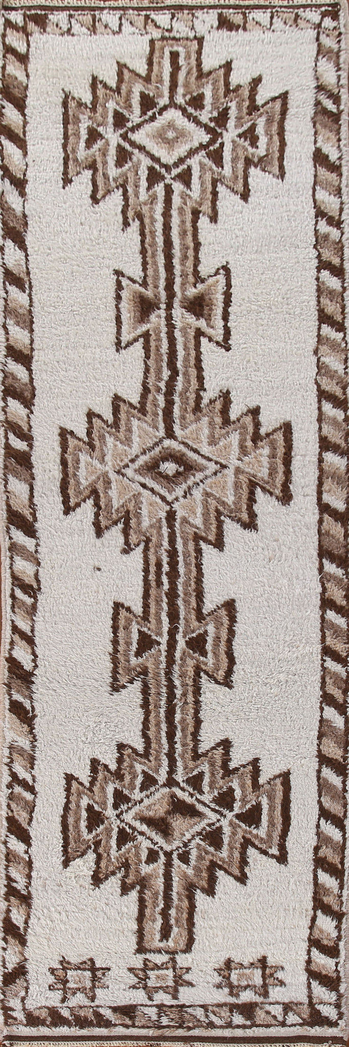 Natural Dye Anatolian Oriental Runner Rug 3x13