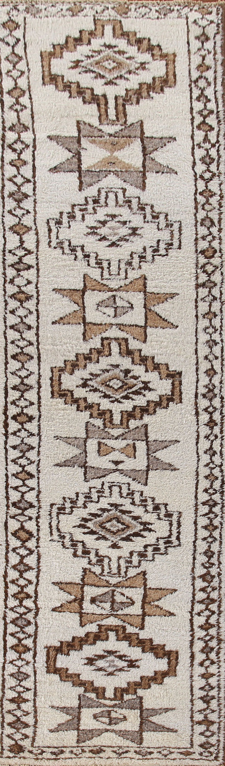 Natural Dye Anatolian Oriental Runner Rug 3x13
