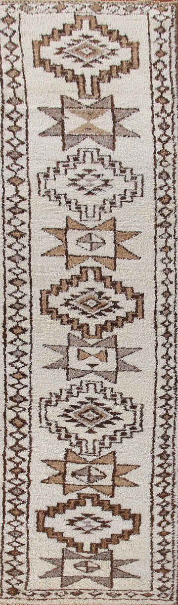 Natural Dye Anatolian Oriental Runner Rug 3x13