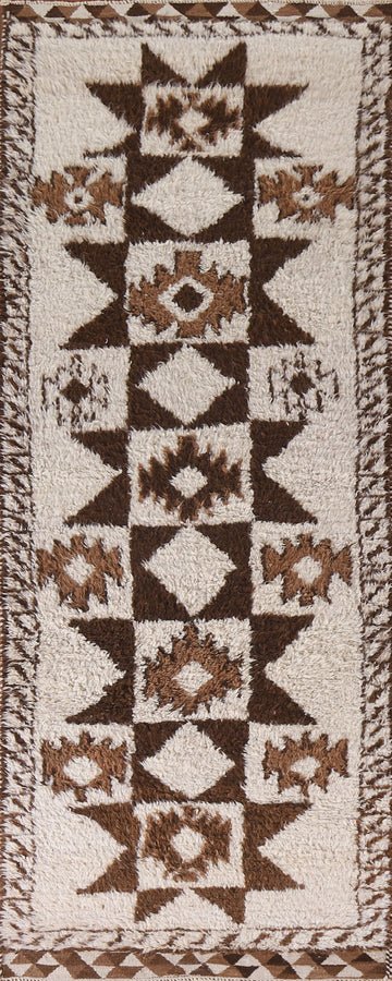 Plush Turkish Anatolian Wool Runner Rug 4x11