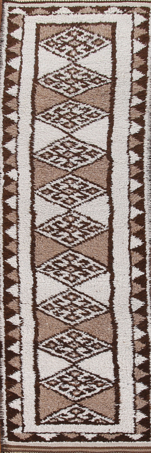 Natural Dye Anatolian Turkish Runner Rug 3x11