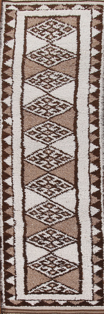 Natural Dye Anatolian Turkish Runner Rug 3x11