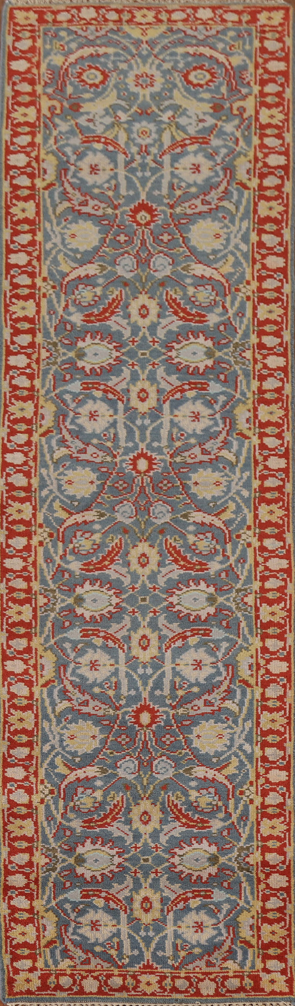 All-Over Blue Heriz Oriental Runner Rug 3x12