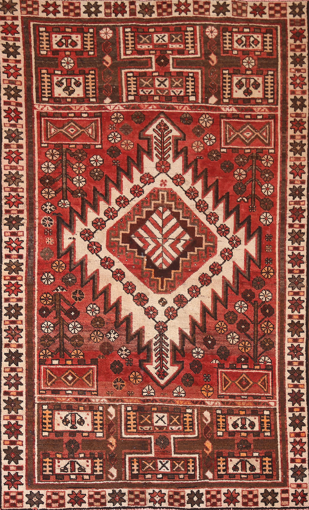 Tribal Wool Qashqai Persian Rug 4x7