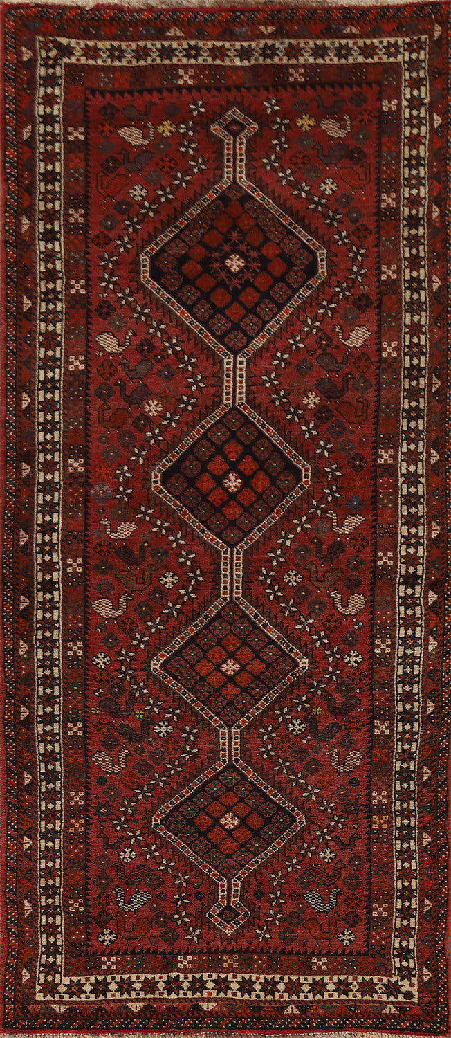 Animal Pictorial Shiraz Persian Runner Rug 3x9