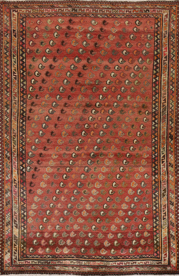 Geometric Wool Afshar Persian Area Rug 5x8