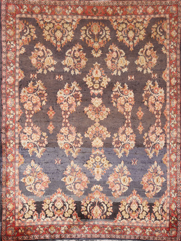 All-Over Floral Sarouk Persian Rug 4x5