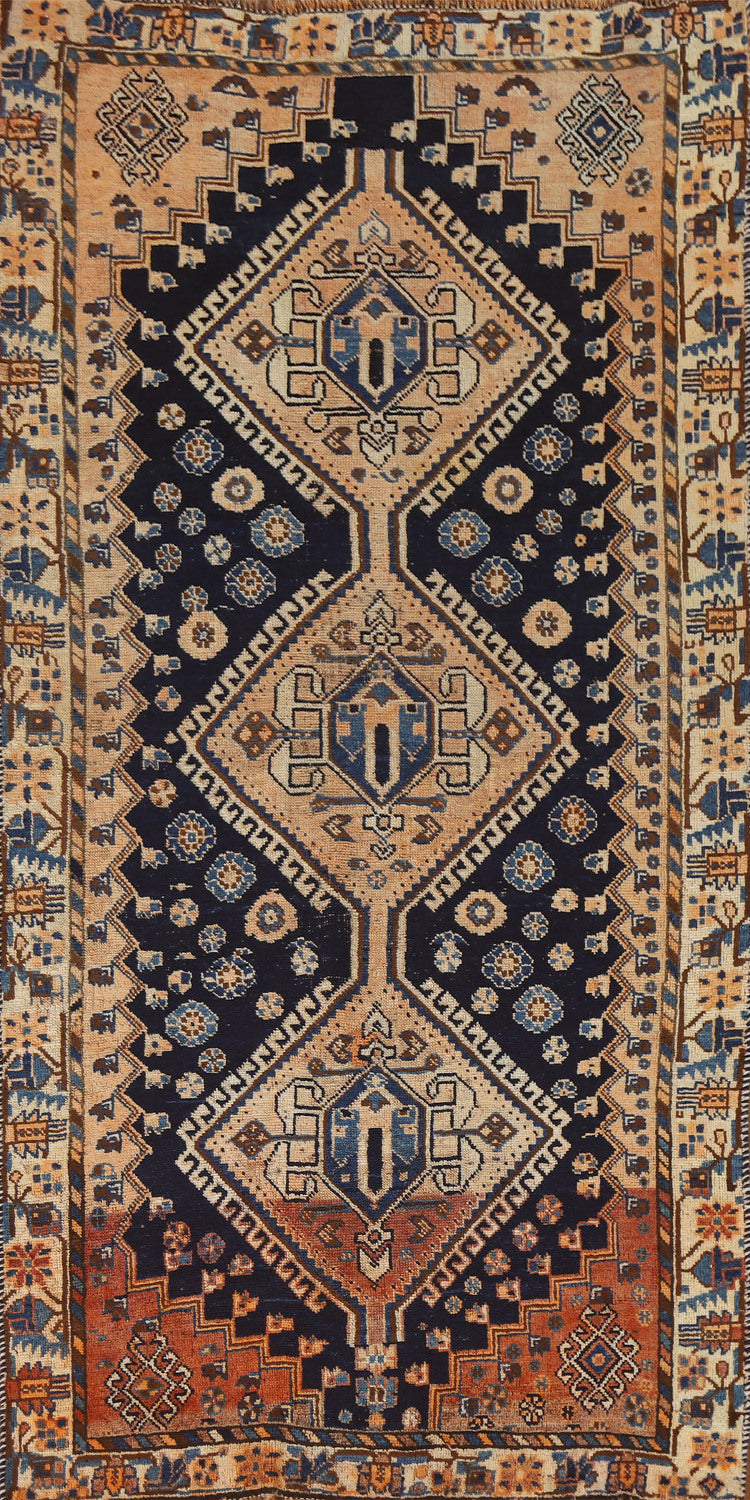 Tribal Wool Qashqai Persian Rug 4x8