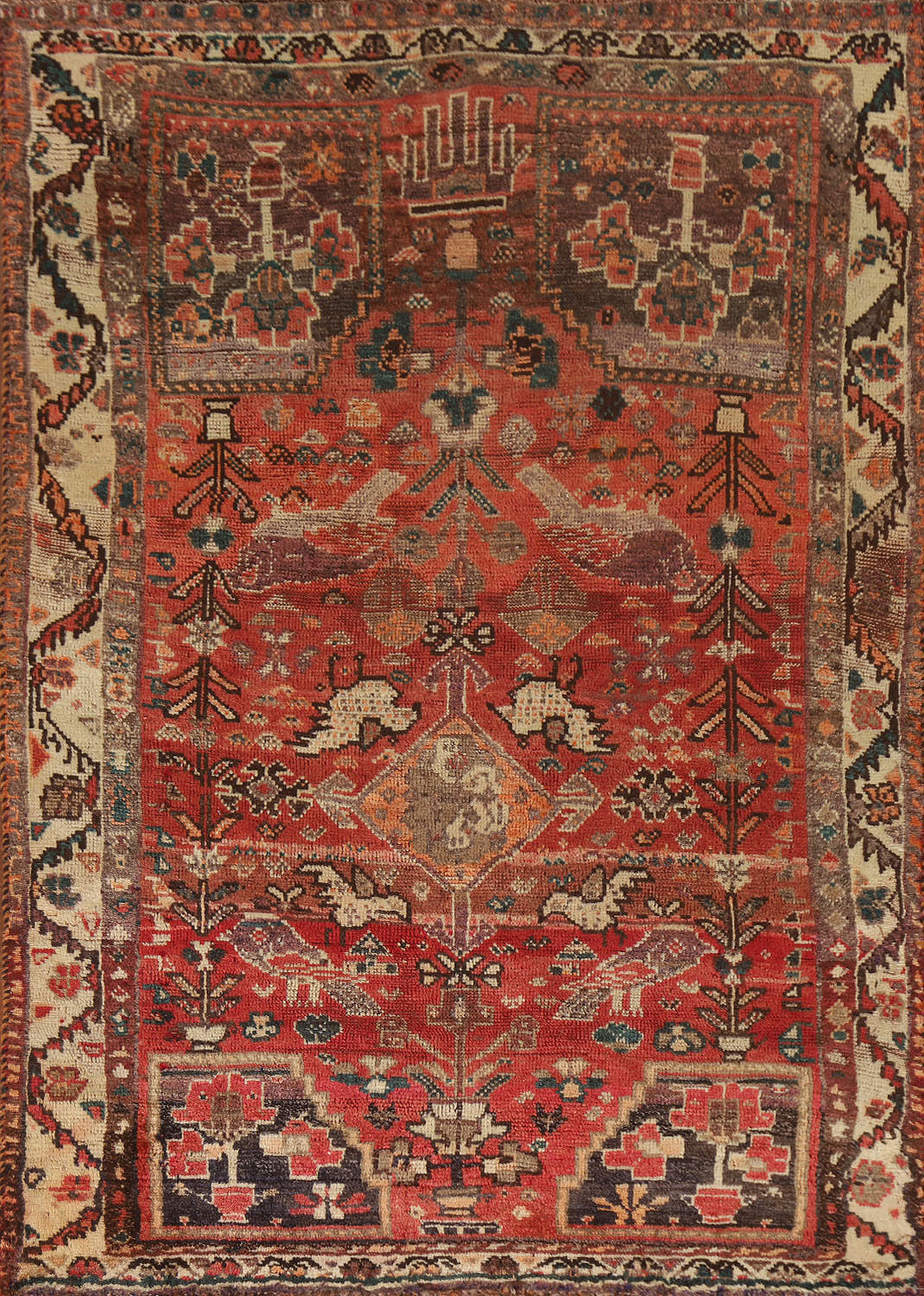 Animals Tribal Shiraz Persian Rug 4x6